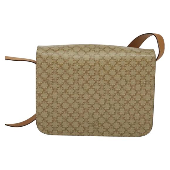 CELINE Macadam Canvas Shoulder Bag Pvc Beige Gold - Picture 3 of 12